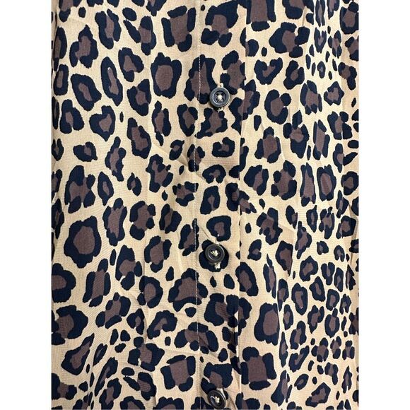 Motto Button Front Womens Animal Print Shirt Long Sleeve Size 8 - Picture 5 of 8